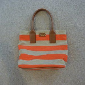 Kate Spade Orange Stiped Canvas Tote